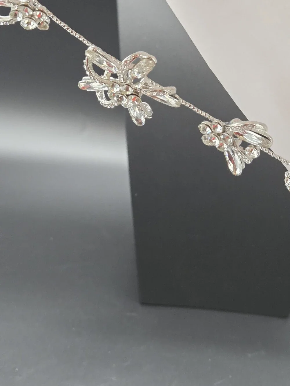 Silver Crystal Floral Hair Vine
